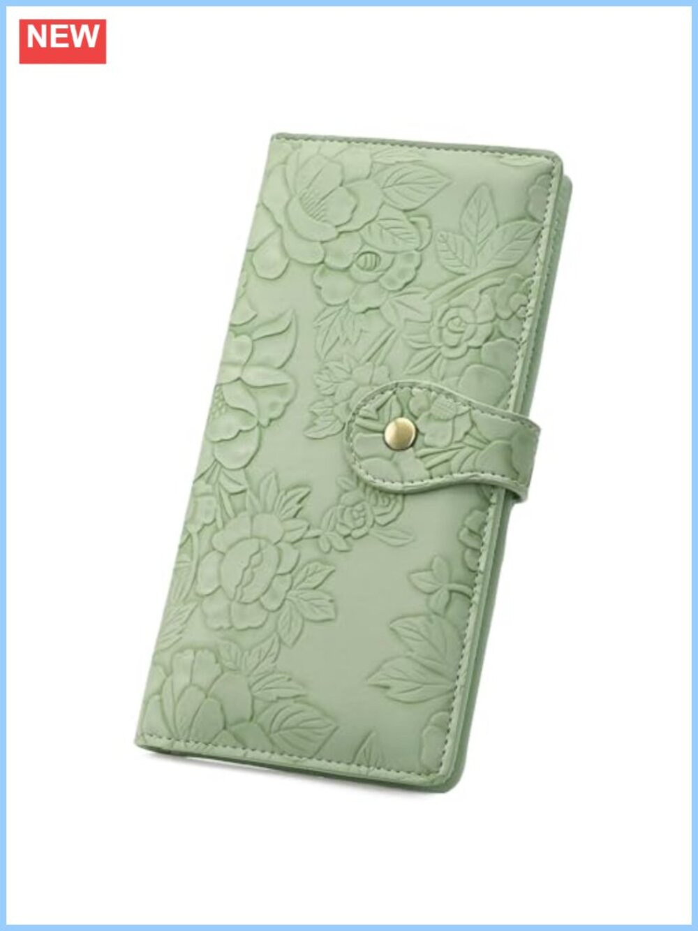 Slim Thin RFID Blocking Bifold Wallet Floral Vegan Leather Card Holder Clutch